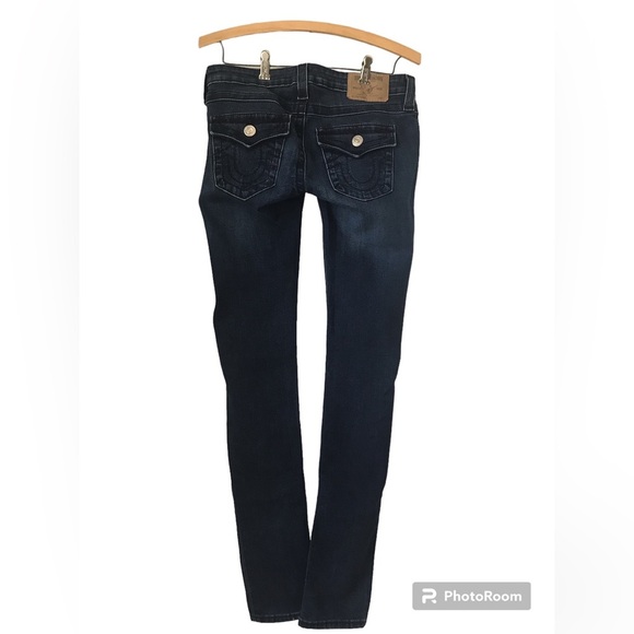 🔥True Religion | Women’s dark denim skinny jeans, back flap pockets, size 27 - Picture 7 of 12